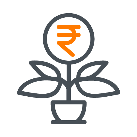 Indian rupee icon representing Purnartha's SIP calculator for financial planning and investment management.