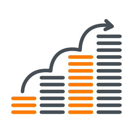A graph depicting the growth trajectory of an investment, representing Purnartha's Step-Up SIP calculator.